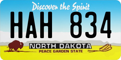 ND license plate HAH834