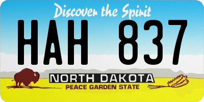 ND license plate HAH837