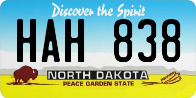 ND license plate HAH838