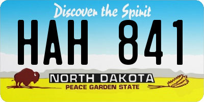 ND license plate HAH841