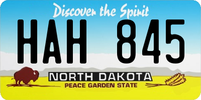 ND license plate HAH845