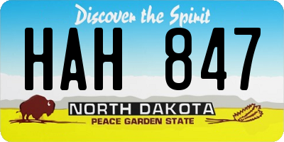 ND license plate HAH847