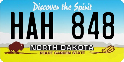 ND license plate HAH848