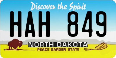 ND license plate HAH849