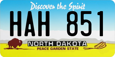 ND license plate HAH851