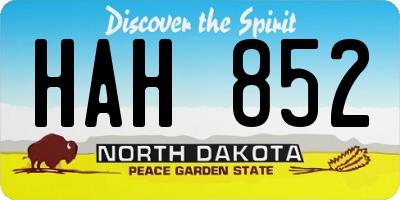 ND license plate HAH852