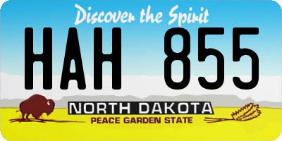 ND license plate HAH855