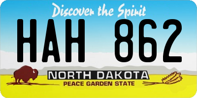 ND license plate HAH862