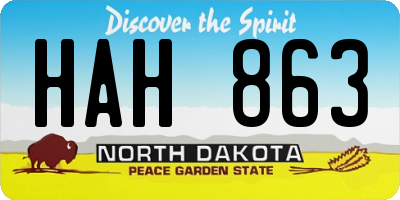 ND license plate HAH863