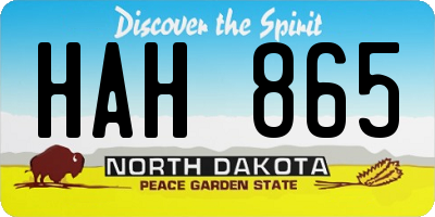 ND license plate HAH865