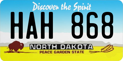 ND license plate HAH868