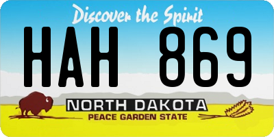 ND license plate HAH869