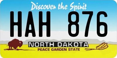 ND license plate HAH876