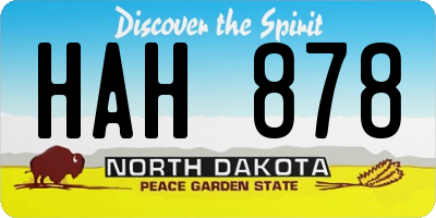 ND license plate HAH878