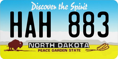 ND license plate HAH883