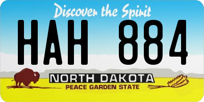 ND license plate HAH884