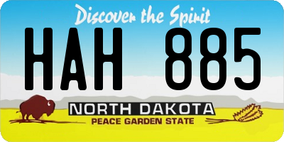 ND license plate HAH885