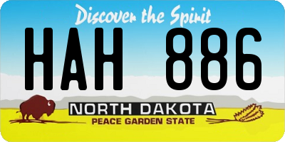 ND license plate HAH886