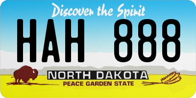 ND license plate HAH888