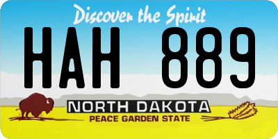 ND license plate HAH889