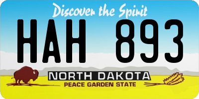 ND license plate HAH893