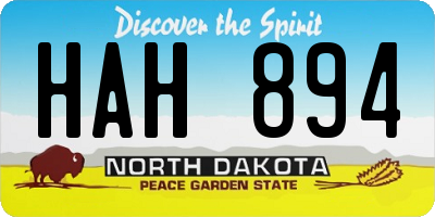 ND license plate HAH894