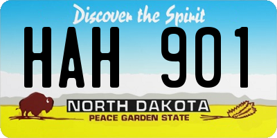 ND license plate HAH901