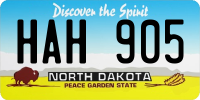 ND license plate HAH905