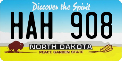 ND license plate HAH908