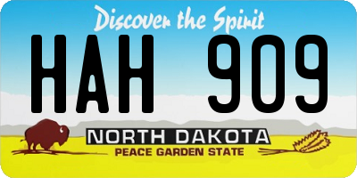 ND license plate HAH909