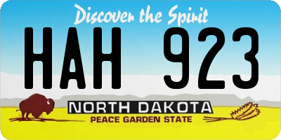 ND license plate HAH923