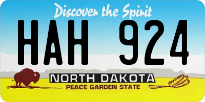 ND license plate HAH924