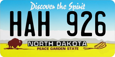 ND license plate HAH926