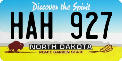 ND license plate HAH927