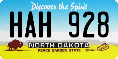 ND license plate HAH928