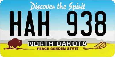 ND license plate HAH938