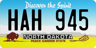 ND license plate HAH945