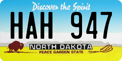 ND license plate HAH947