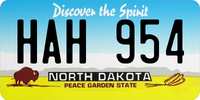 ND license plate HAH954