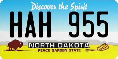 ND license plate HAH955