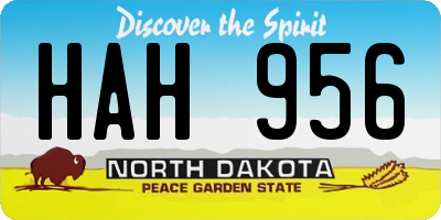 ND license plate HAH956