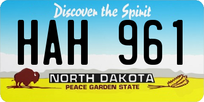 ND license plate HAH961