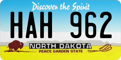 ND license plate HAH962