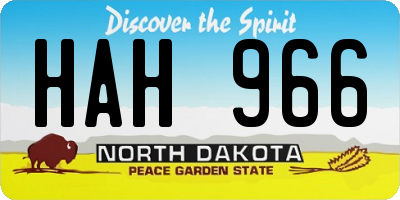 ND license plate HAH966