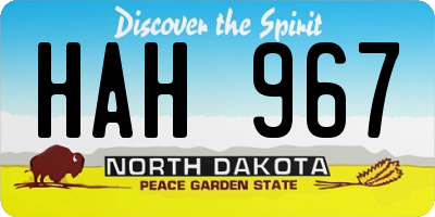 ND license plate HAH967