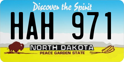 ND license plate HAH971