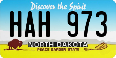 ND license plate HAH973