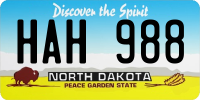 ND license plate HAH988