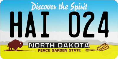 ND license plate HAI024