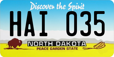 ND license plate HAI035